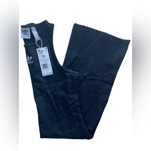 Adidas Casual Sporty Black Ribbed Tank Dress - Picture 4 of 4